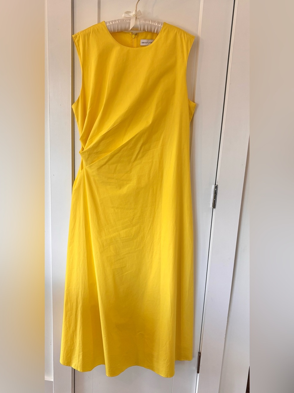 Gibson Latimer Sleeveless Yellow A-Line Midi Dress